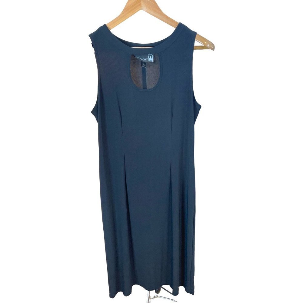 Original Anthony Black Sleeveless Cut Out Chest Shift Dress Sz S